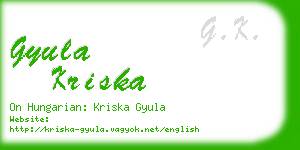 gyula kriska business card